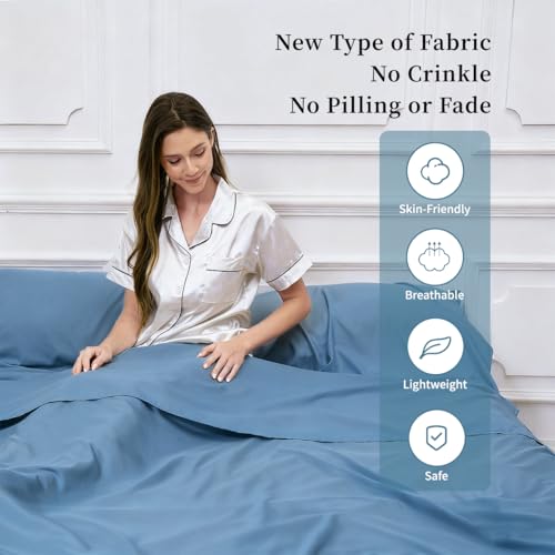 Sleeping Bag Liner, Compact Travel Sheets for Hotel Hostel - color: Mystic Blue, size: 82.7" X 63"