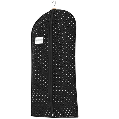 Hangerworld Breathable Garment Bag 100 cm Black White Polka Dot Clothes Cover