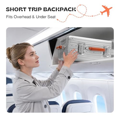 20 Inch All Aluminum Zipperless Carry On Luggage,Hard Shell Suitcase - color: Silver