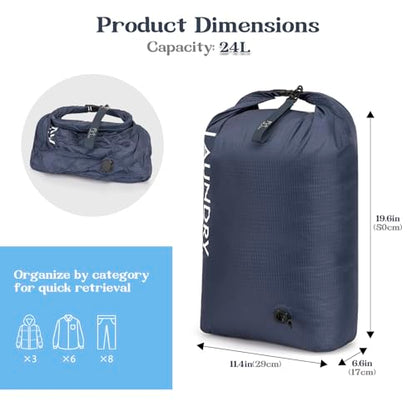 Travel Laundry Bag, Vacuum Compression Dirty Clothes Travel Bag - color: Navy Blue, size: Medium