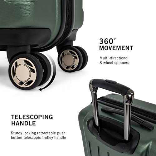 Kenneth Cole REACTION Renegade Luggage Expandable 8-Wheel Spinner Lightweight Hardside Suitcase, Cilantro, 20-inch Carry On - color: Cilantro, size: 20-Inch Carry On