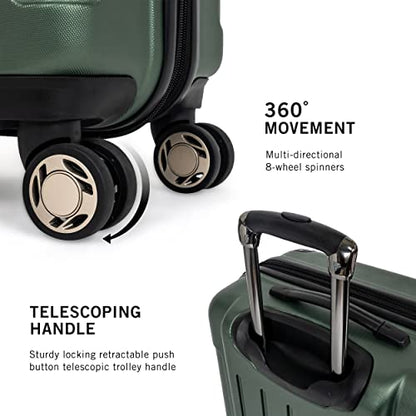 Kenneth Cole REACTION Renegade Luggage Expandable 8-Wheel Spinner Lightweight Hardside Suitcase, Cilantro, 20-inch Carry On - color: Cilantro, size: 20-Inch Carry On