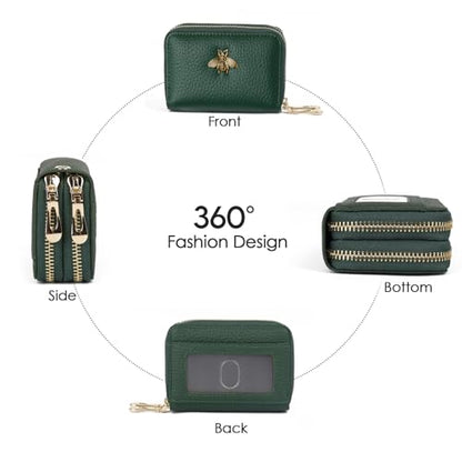 imeetu RFID Credit Card Holder, Small Card Wallet Women, Leather Card Case - color: Max - Green, size: Max