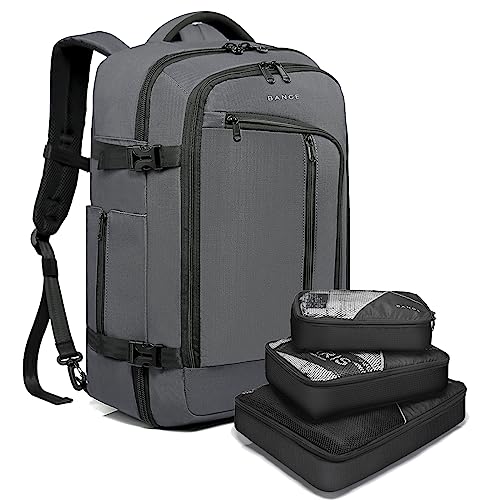 BANGE Travel Overnight Backpack,40-Liter FAA Flight Approved Weekender Bag Carry on Backpack… - color: Grey