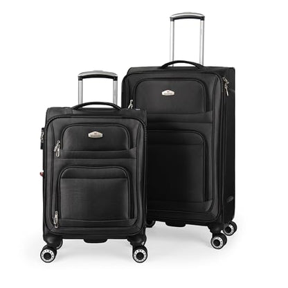 Softside Luggage Sets 2 Piece(20/26in),Expandable 15% - color: Black, size: 2-Piece Set (20"/26'')