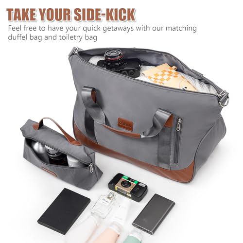 Cosbarn Luggage Sets 5 Pcs Suitcases with Wheels, 20"/24"/28",Gray - color: Gray, size: 5 Piece Sets (20/24/28/Db/Tb)