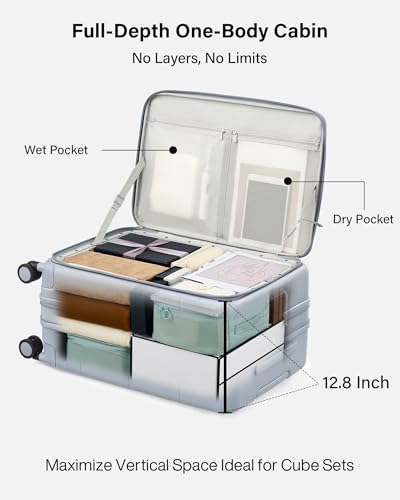 Hanke Expandable Medium Checked Luggage, 24 Inch Top Opening Suitcase - color: Grey, size: 24 Inch EXT