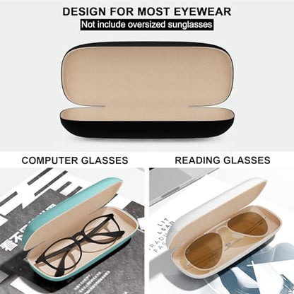 Eyeglasses Case, Hard Shell Protective Case for Glasses, Unisex for Women Men - color: 3 Pack-solid Color-1