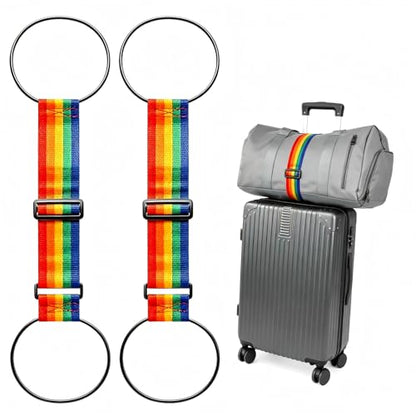 Luggage Strap for Luggage, Family Set (2) Colorful - color: Rainbow