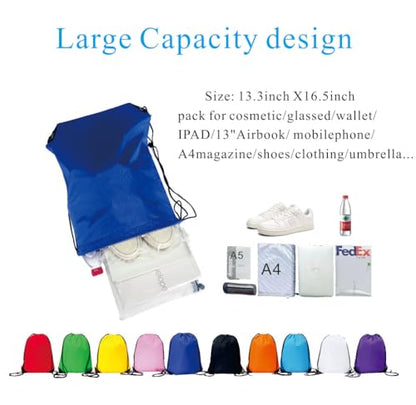 Drawstring Backpack Bulk 50 Packs Draw String Backpack Bags DIY Gym Sports Traveling Trip ride Pedestrianism Yoga Cinch Bag Sackpack Drawstring (sky blue) - color: Sky Blue