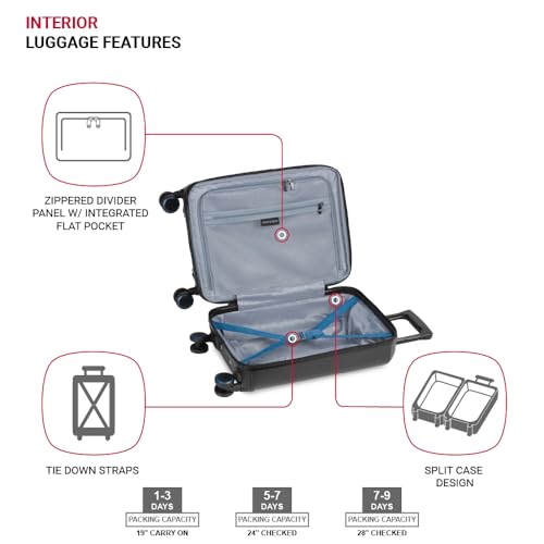 SwissGear Duet Hardside Expandable Luggage with Spinner Wheels, Navy/Black, 3-Piece Set (19/24/28) - color: Navy/Black, size: 3-Piece Set (19/24/28)