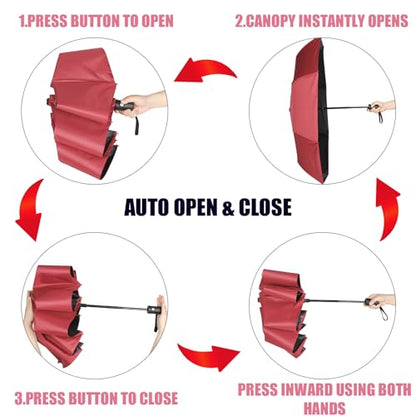 Jexine Windproof Travel Umbrella Compact Small - color: Multicolor