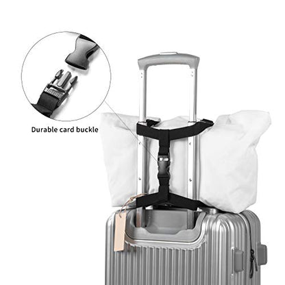 Luggage Straps Bag Bungees for Add a Bag Easy to Travel Suitcase Elastic Strap Belt， High Elastic Suitcase Adjustable Belt Bag Bungees with Buckles (Black/Black) - color: black/black