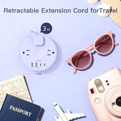 Travel Essentials 3Ft Power Strip -Purple Cruise Approved Power Strip - color: Purple, size: 3 FT