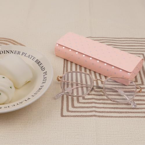 HSYMQ 3PCS Glasses Case, Eyeglasses Case Hard Shell, Reading Hard Glasses Cases for Women Men - color: White Green Pink