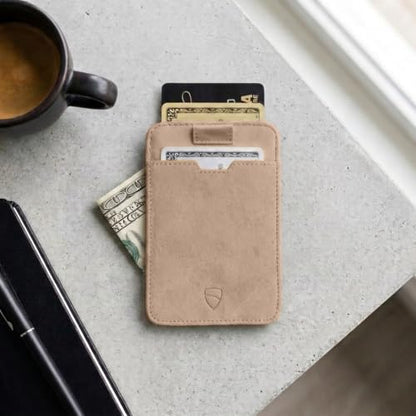 Vaultskin CHELSEA Slim Leather Card Wallet for Men, RFID (Beige) - color: Sandstone