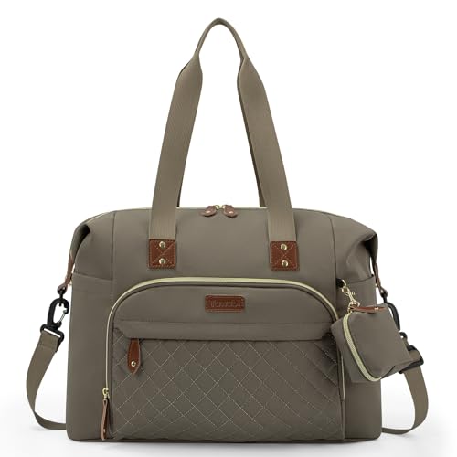 Tuwubi Diaper Bag Tote,Baby Diaper Bag with Pacifier Case - color: Khaki, size: Large