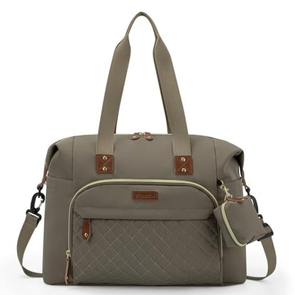 Tuwubi Diaper Bag Tote,Baby Diaper Bag with Pacifier Case - color: Khaki, size: Large