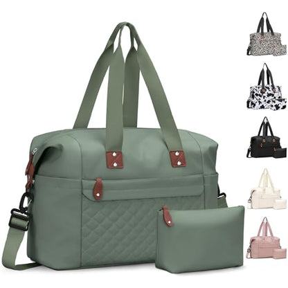 Pritent Travel Duffle Bag, Weekender Overnight Personal Item Carry On Bag - color: Green, size: Large