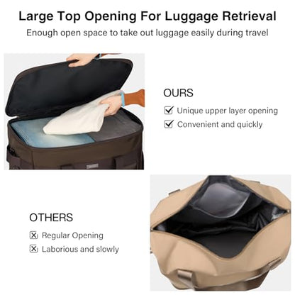 MILADA Expandable Checked Luggage Collapsible Duffle Bag 68L-98L, Coffee - color: Coffee