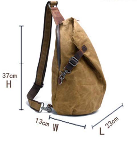 Men's Sling Backpack Waxed Canvas Crossbody Bag Casual Daypacks - color: Light Grey