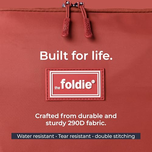 The Foldie Foldable Travel Bag for Women - 40L Weekender Bag with Multiple Pockets - Carry On Expendable Travel Bag - color: Red