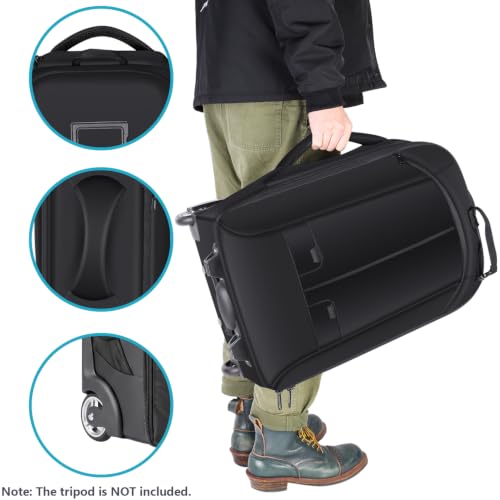 NEEWER 2 in 1 Rolling Camera Bag Backpack Suitcase Style - style: Nw3300-r
