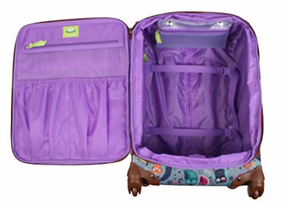 Lily Bloom Luggage 24" Expandable Design Pattern Suitcase With Spinner Wheels For Woman (24in, Night Owl) - color: Night Owl