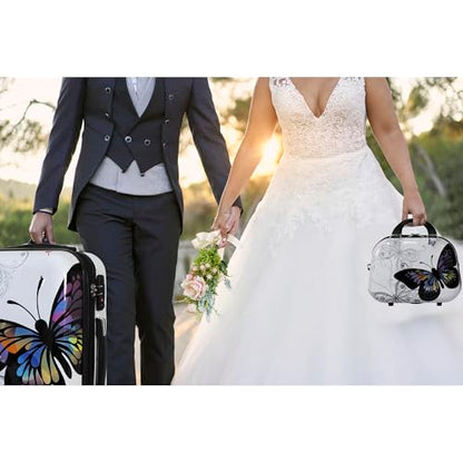 World Traveler Butterfly 3-Piece Polycarbonate Hardside Expandable Spinner Luggage Set with Enhanced Wheel System - size: 3-Piece Set