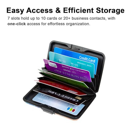 Credit Card Holder Small RFID Blocking Wallet Business Metal Slim Mini Aluminum Hard Case for Women Men - color: Bald Eagle American Flag