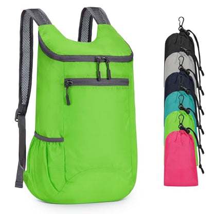Lightweight Foldable Backpack,Travel Hiking Daypack Packable Bag - color: Green