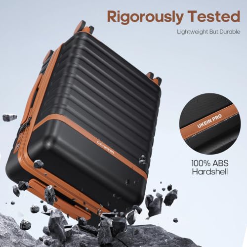 Luggage Sets 7 Piece,Hardside Large Checked Suitcase with Backpack Set - color: Black, size: 7-Piece Sets
