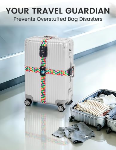 Travelkin Luggage Straps TSA Approved, Suitcase Straps with TSA Lock - color: Honeycomb