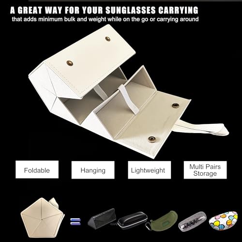 Longjet Sunglasses Organizer Travel Glasses Case Eyeglasses Storage Box - color: White