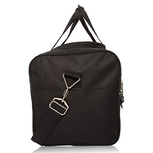 DALIX 21" Blank Sports Duffle Bag Gym Bag Travel Duffel Adjustable Strap in Black - color: Black