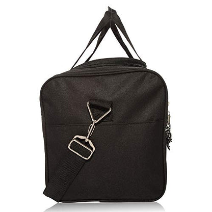 DALIX 21" Blank Sports Duffle Bag Gym Bag Travel Duffel Adjustable Strap in Black - color: Black