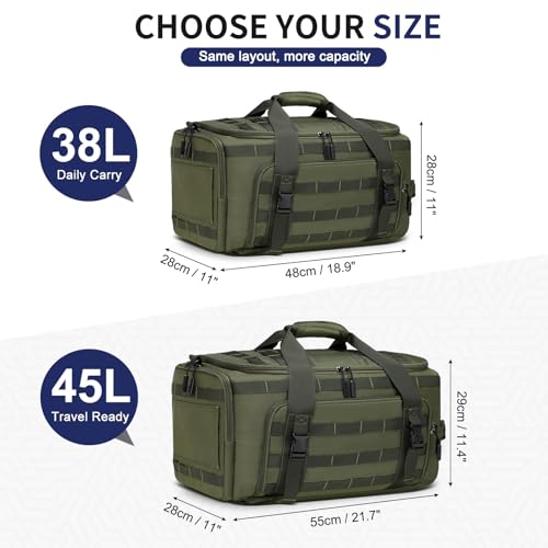 Convertible Duffel Backpack 45L 3 in 1 Insulated Bottom Green - color: Green, size: 45L