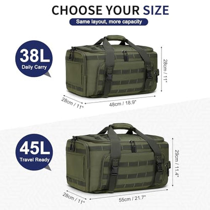 Convertible Duffel Backpack 45L 3 in 1 Insulated Bottom Green - color: Green, size: 45L