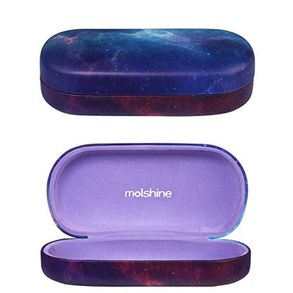 molshine Hard Shell Sunglasses Case,Classic Large Glasses Case for Women Men,Sunglass Eyeglasses - color: Purple