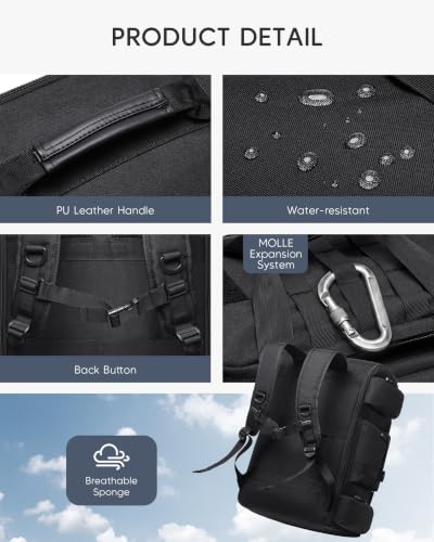 3-in-1 Carrying Travel Backpack for Women Men Carry On Luggage 22x14x9