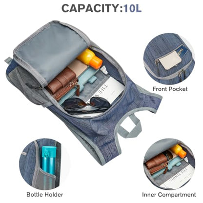 G4Free 10L/15L Hiking Backpack Lightweight Packable Hiking Daypack Small Travel Outdoor Foldable Shoulder Bag - color: Dark Blue, size: 10L