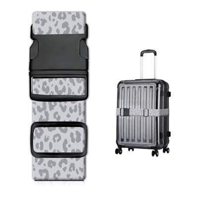 Luggage Straps for Suitcases, Heavy Duty Travel Belt with Quick-Release Buckle, Adjustable Suitcase Strap, Cute Luggage Accessories for Travel Grey Leopard Print - color: Grey Leopard Print