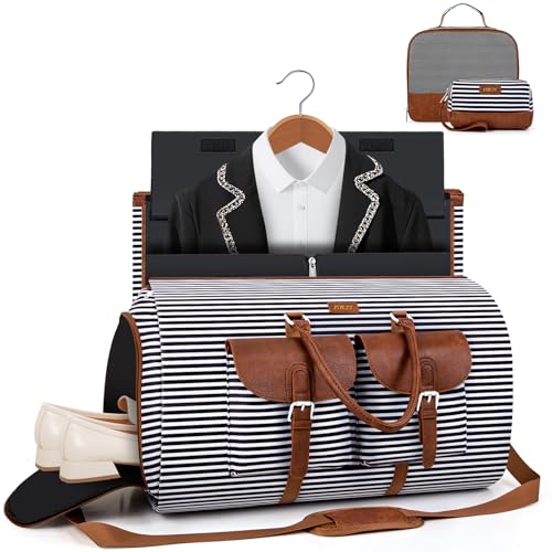 Garment Bag for Travel Convertible Carry on Travel Duffel Bag for Men Women - color: A02-Black