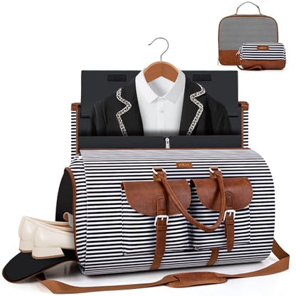 Garment Bag for Travel Convertible Carry on Travel Duffel Bag for Men Women - color: A02-Black