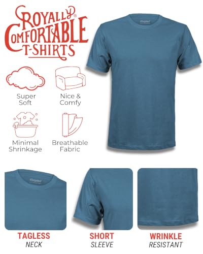 Kingsted Mens T-Shirts - Super Soft & Durable, Classic Fit Crew Neck Shirts - color: Royal 3 Pack, size: 4X-Large