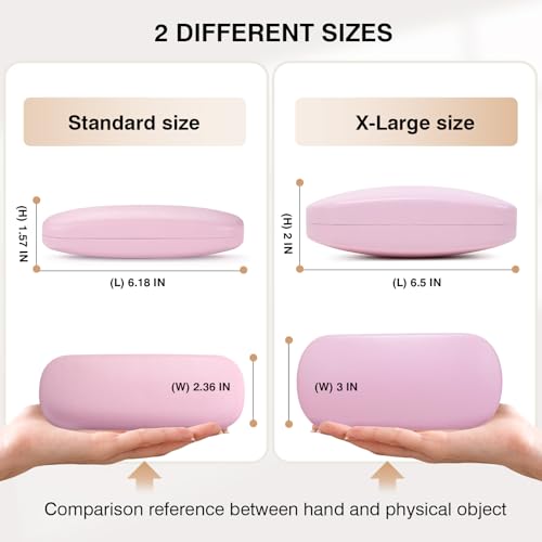 Marvolia Glasses Case Hard Shell - PU Leather Eyeglass Cases Eyeglasses Case for Sunglasses Eye Glasses Cases - color: Pink, size: Standard