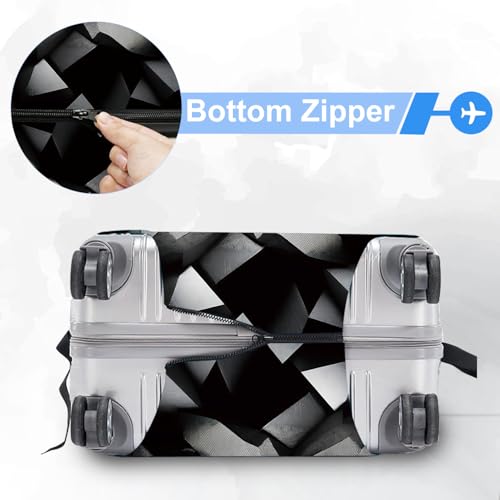 ANNA QUEEN Travel Luggage Cover Suitcase Protector Suitcase Cover Anti-Scratch,Stretchable Bag Cover Washable Durable Polyester - color: Black 3D, size: L(fits 28-30Inch suitcase)