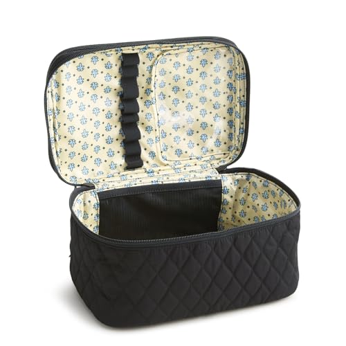Vera Bradley Women's Premium Cotton Brush Up Cosmetic Case – Makeup Organizer & Toiletry Storage – Moonless Night - color: Moonless Night