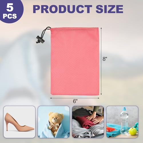 uxcell 210D Polyester Drawstring Bag w/Toggle,6x8 Inch Bag,Pink - color: Pink, size: 6x8inch