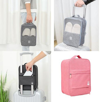 Shoe Bags - Portable Waterproof Organizer, Holds 3-4 Pairs - color: Pink